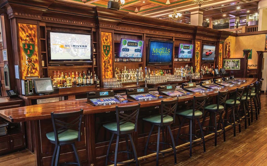 A view of the bar at McGills Pint & Platter