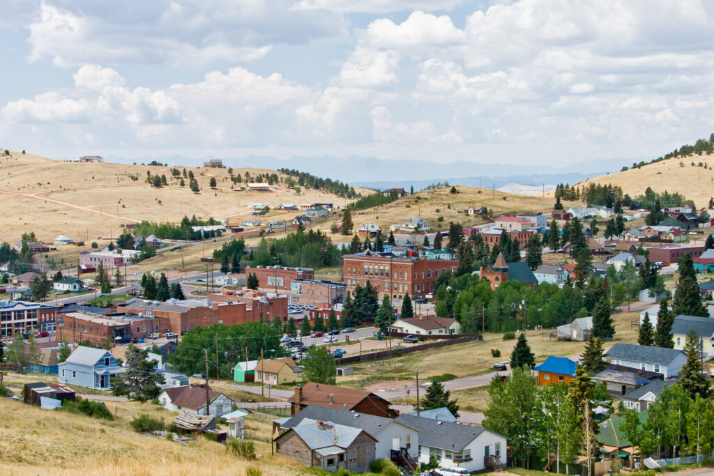 Historic small Gambling town of Cripple Creek in Teller County, Colorado