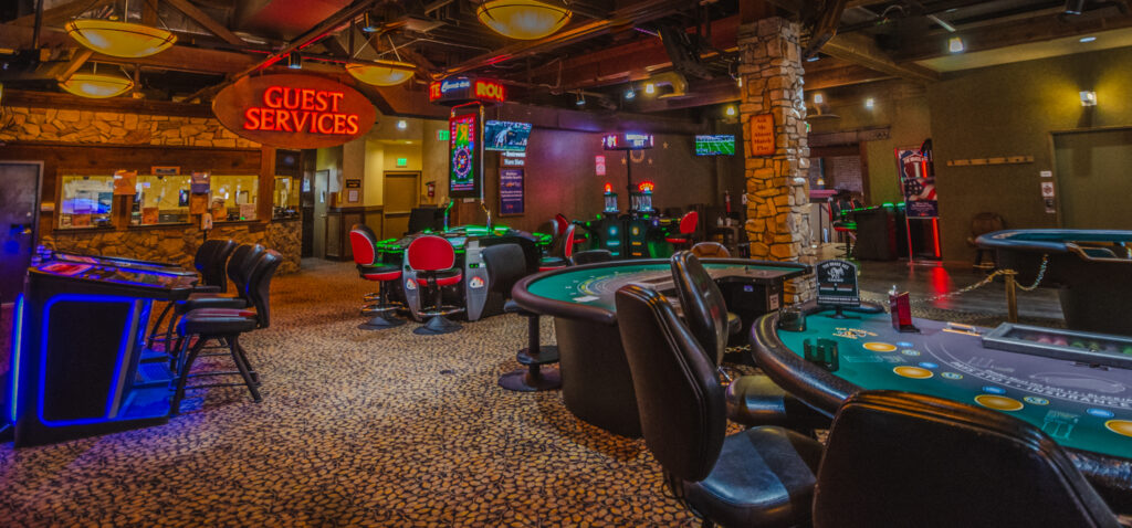 A view of the inside of the Brass Ass Casino.